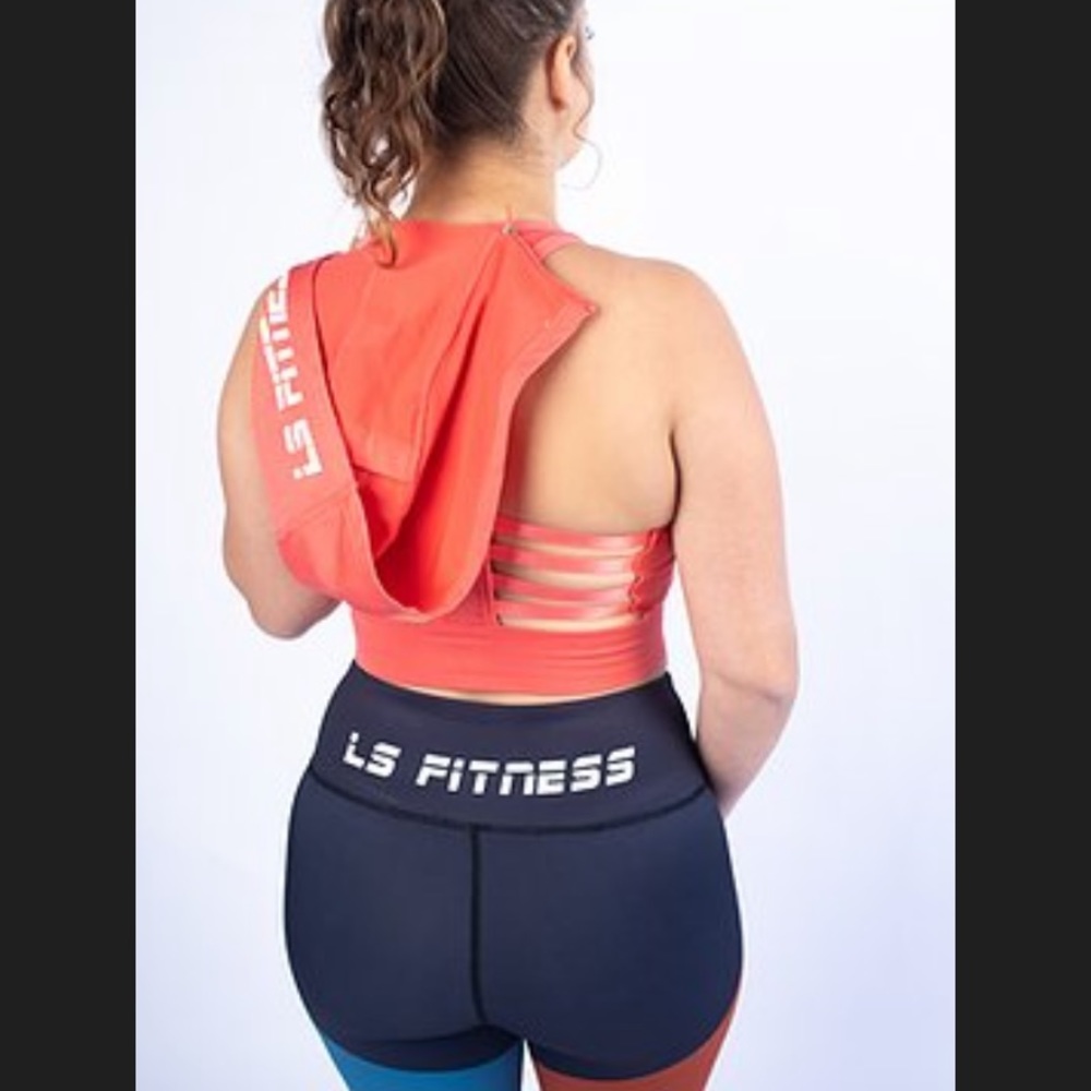 Hooded cage sports bra